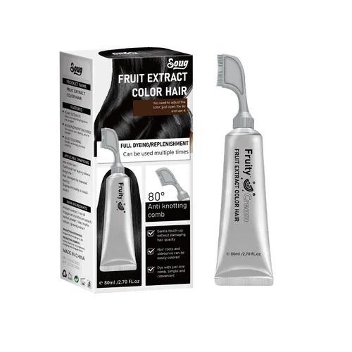 🔥Hot Seller🔥 COD！LUNOON Fruit & Vegetable Hair Dye & Treatment: Plant-Based, Instant Black Hair with Just One Comb—For Men and Women, At-Home Skincare, No Cross-Border Shipping