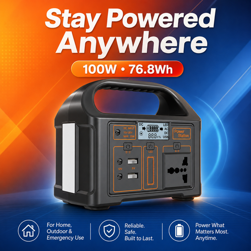 🔥Hot Seller🔥 COD！150W Mini Outdoor Power Station, Energy Storage Power Station, Portable Power Bank, Emergency Power Supply, 76.8Wh, Portable Handheld