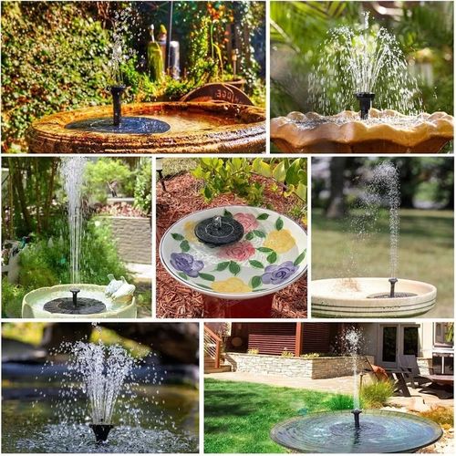 Pompe de fontaine solaire flottante pour bain d'oiseaux, bassin de jardin ou piscine