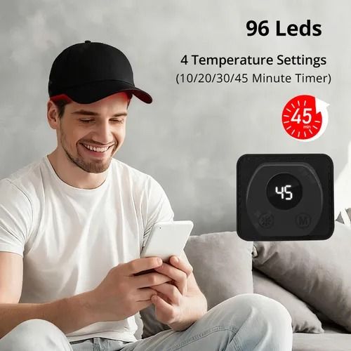 🔥Hot Seller🔥 COD！New Red and Blue Light Hair Care Device, Red Light Therapy Cap, Portable Hair Care Device, Hair Care Helmet, Laser Hair Care, Cross-Border