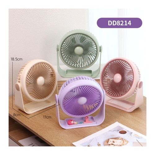 DD8214 Brushless Motor Rechargeable Fan Portable Table Usb Fan Strong Wind Ultra Quiet Small Desktop Fan for Home and Camping