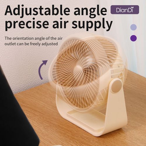 DD8214 Brushless Motor Rechargeable Fan Portable Table Usb Fan Strong Wind Ultra Quiet Small Desktop Fan for Home and Camping