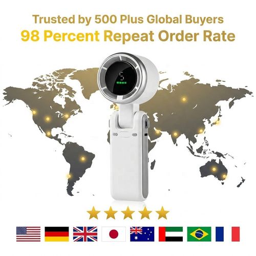 Handheld Portable Turbo Fan 3 Color LED Display Lanyard USB-C OEM Custom Logo Wholesale Hechintec Certified Factory
