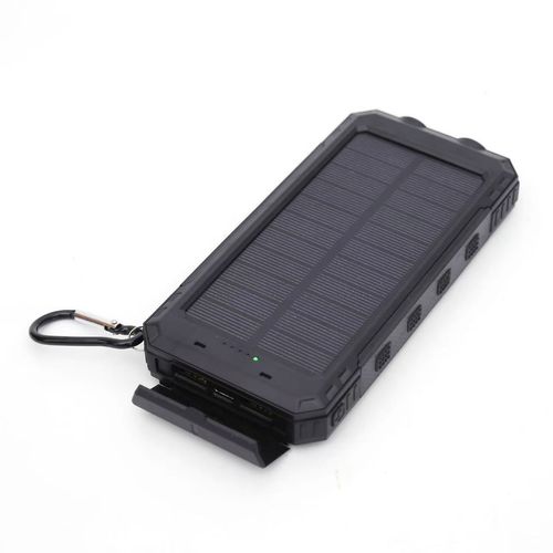 Essencial para o ar livre! Bateria externa solar multifuncional,