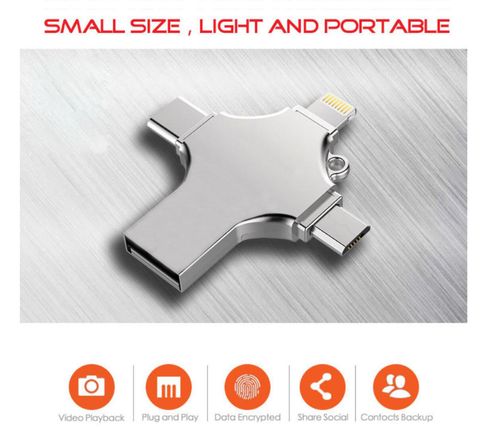 Popular 4 in 1 Usb Flash Drive 3.0 8GB-256GB High-Speed Pen Drive for iPhone Android Fast Data Transfer OTG Usb Disk