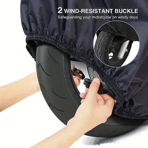 🔥🔥🔥Motorcycle Covers, Heavy Duty 210D Waterproof UV Protective Tear Proof Motorbike Cover With Safety Cloth Lock Holes Design