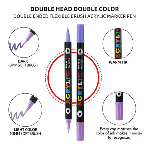 🔥Last Day Promotion - Dual Tip Acrylic Paint Pen Marker - 72Colours