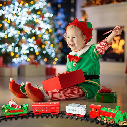 🚀Hanging Christmas Train Set | 2-in-1 Light & Sound Holiday Train Toy!