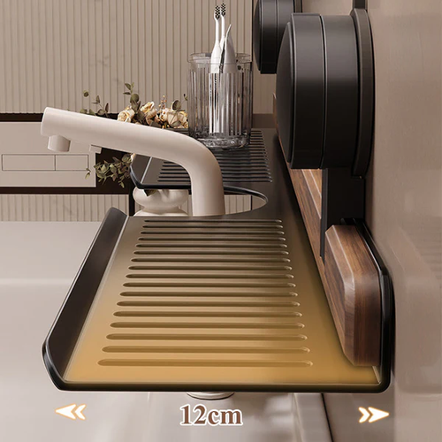 ✨2025 New Design🌸Walnut Suction Cup Shelf for Bathroom
