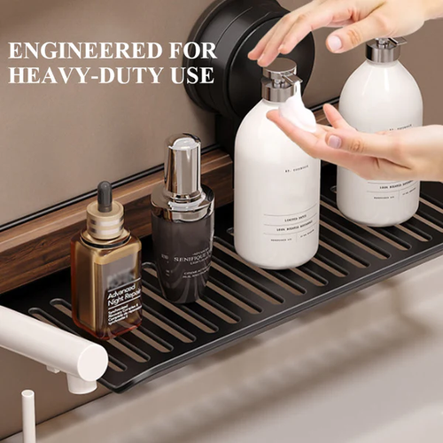 ✨2025 New Design🌸Walnut Suction Cup Shelf for Bathroom