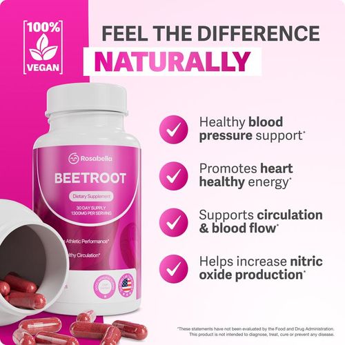 Organic Beetroot Capsules  for Blood Flow & Heart Health