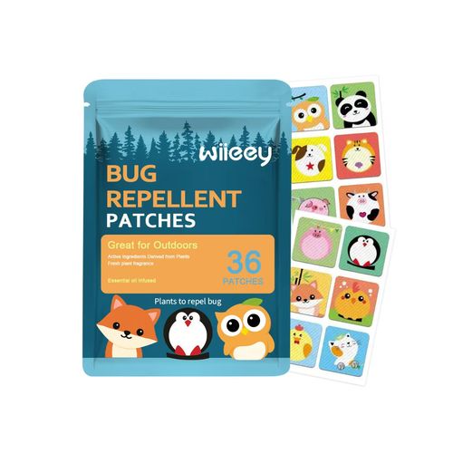 Mosquito Repellent Patches – Animals - for Kids & Adults Shaped Badges with Essential Oils, DEET-Free & Natural Bug Protection for Travel, Camping & Outdoor Play