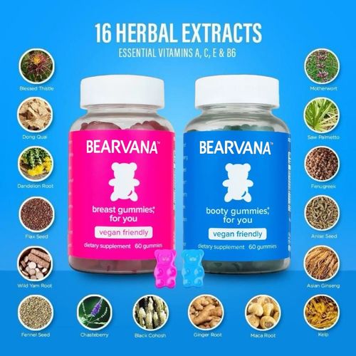 Gummy Candy Combo Pack - Fitness Aid - Women's Support Supplement - Berry Flavor - Herbal & Multiple Vitamins