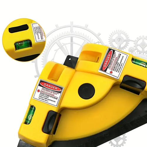 🔥🔥🔥Precision Laser High Precision 1pc Laser Level 90-Degree Vertical Horizontal Line Projection, Bubble Level for Accurate Right Angle Measurement Red Laser Line, Yellow Black Design