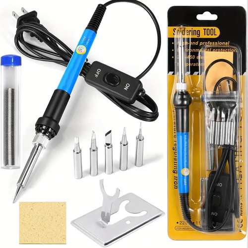 🔥🔥🔥60w Nine-in-One Electric Welding Kit with Temperature Adjustment and Switch, Soldering Iron Electronic Repair Tool and Household Solder Set