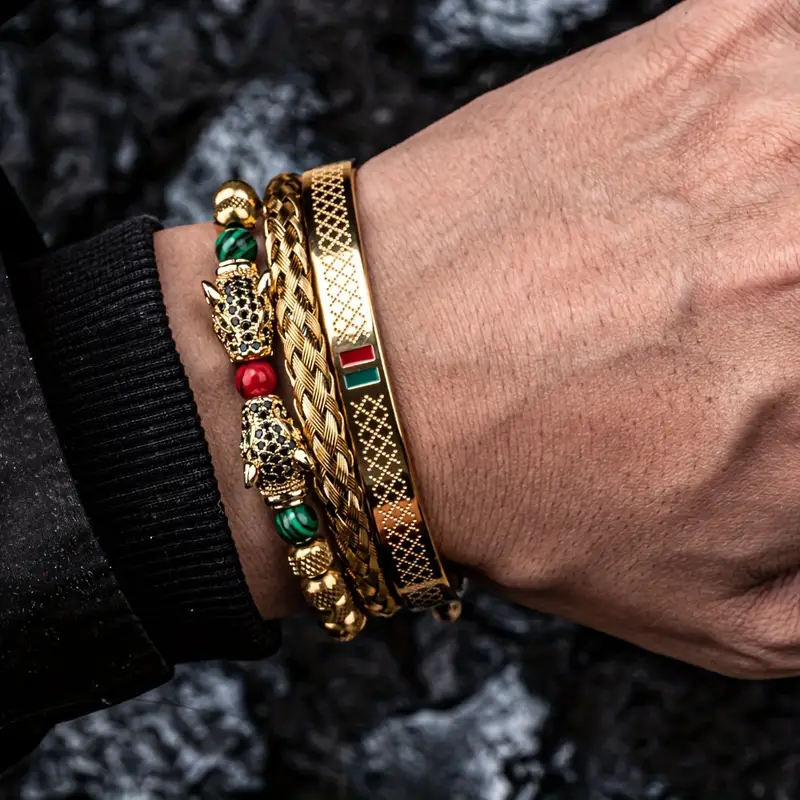 Double Leopard Enamel Bracelet