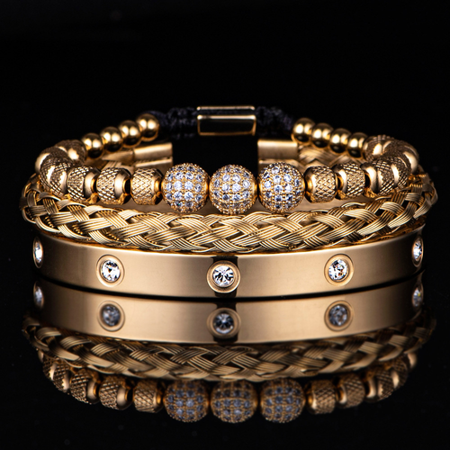 3 Diamond Balls Ten Diamonds Bracelet Set
