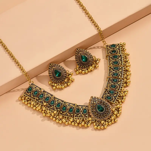 buy one get one free-Bollywood Style - Vintage Gemstone Jewelry Set