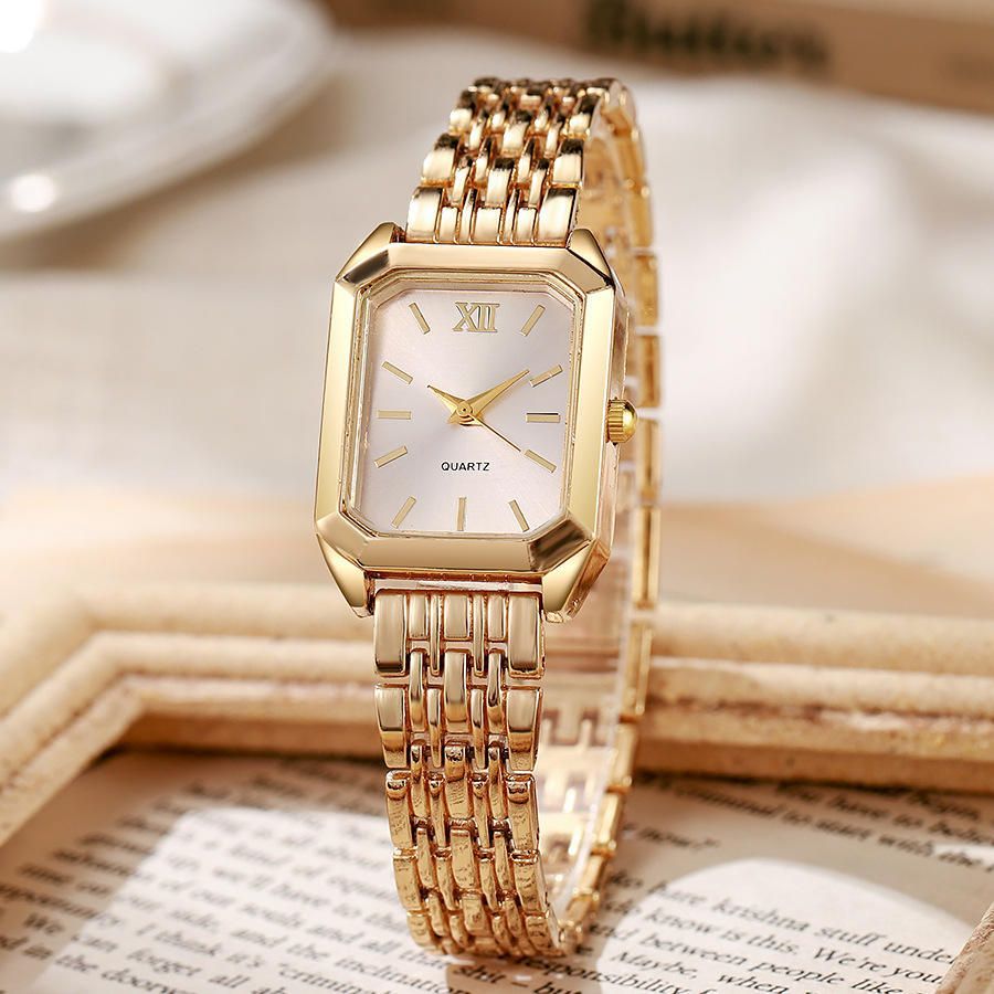Fashion Women's Quartz Watch Stainless Steel Strap Square Rectangular Silver Gold Cheap Metal Watch