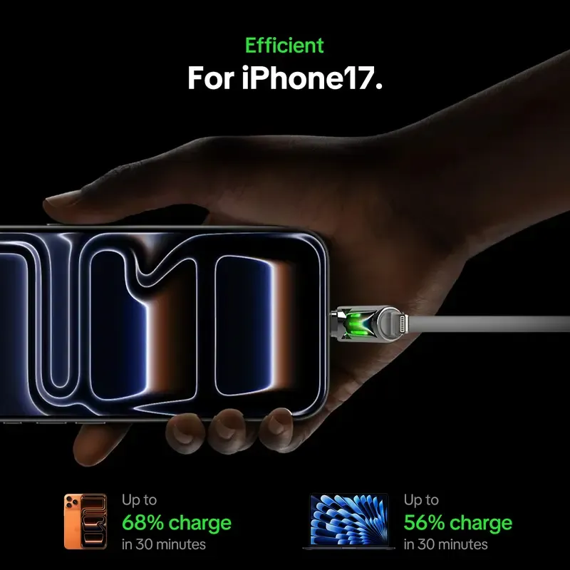 MFish Armored Dragon I 4-in-1 Multi 240W Fast Charging super Liquid Silicone Cable with USB A Type C Lightning for iPhone17&Samsung Laptops Charger