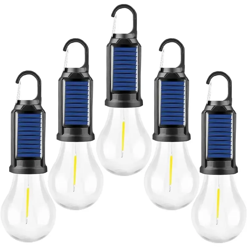 Solar Rechargeable Hooked Camping Light Vintage Outdoor Tent Camping Ambient Light Multi-functional Household Tungsten Lights