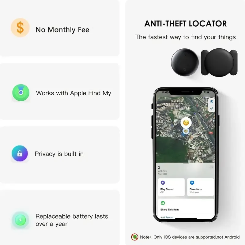 GPS Tracker for Vehicles,Real-Time Undetectable GPS Tracker for Car - No Monthly Fee & SIM Card for Hidden Magnetic GPS Locator for Android and iPhone, Ultra-Slim, IP68 Waterproof, Safe & Durable