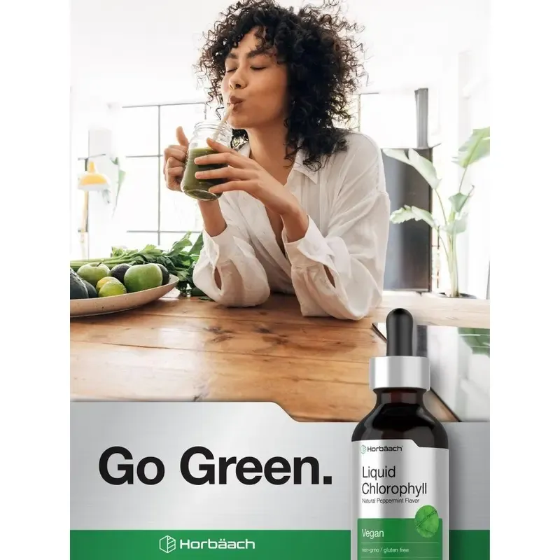 Liquid Chlorophyll Drops | 2 oz | Vegan, Non-GMO, and Gluten Free Formula | Natural Peppermint Flavor
