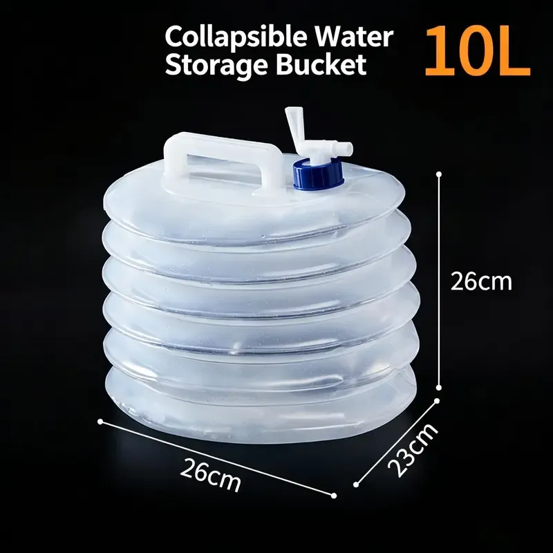 Collapsible Water Container, Large-Capacity Bucket with Handle, Portable Camping Gear for Hiking & Picnics, Water Storage Containers, Road Trips, Retractable, Handheld, Outdoor
