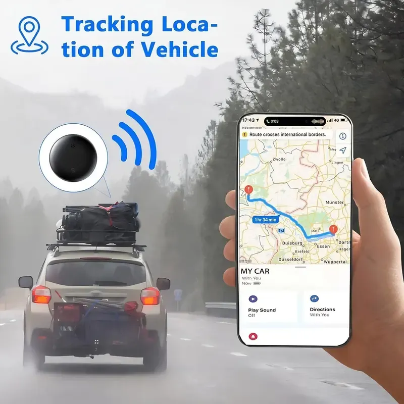 GPS Tracker for Vehicles,Real-Time Undetectable GPS Tracker for Car - No Monthly Fee & SIM Card for Hidden Magnetic GPS Locator for Android and iPhone, Ultra-Slim, IP68 Waterproof, Safe & Durable
