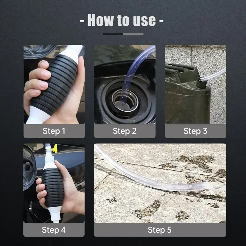 2 in 1 Manual Oil Pump Dual Flow Hand Siphon Pump with Valve Portable Fuel and Water Transfer Tool for Efficient Transfer