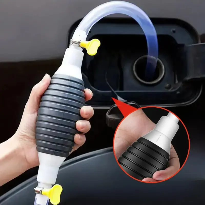 2 in 1 Manual Oil Pump Dual Flow Hand Siphon Pump with Valve Portable Fuel and Water Transfer Tool for Efficient Transfer