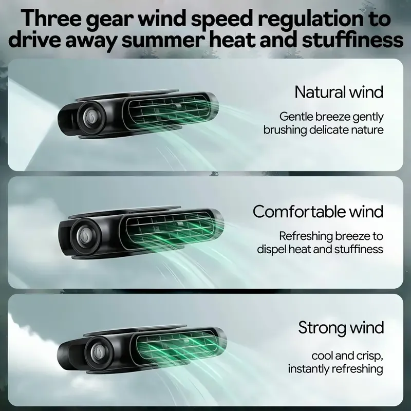 Portable Car Seat Cooler, Adjustable Car Fan, Car Seat Air Conditioner, Suitable for Most Cars, SUV, RV, Boat, Equipped with 3000mAh Battery