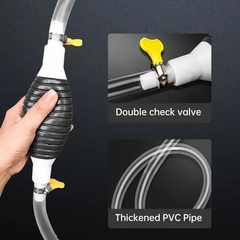 2 in 1 Manual Oil Pump Dual Flow Hand Siphon Pump with Valve Portable Fuel and Water Transfer Tool for Efficient Transfer
