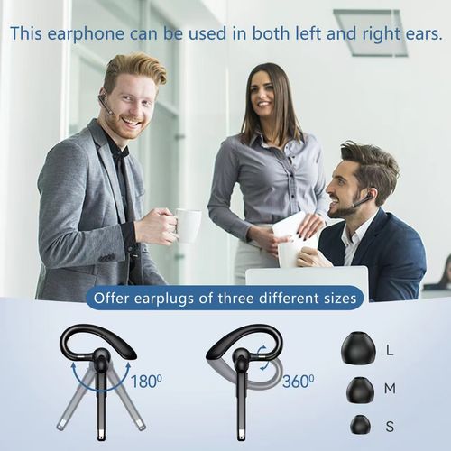 YYK-520 Bluetooth 5.1 Single-Ear Headset, Hands-Free Call, 12H Battery, for Ghana
