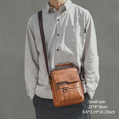 Bolsa Transversal em Couro Legítimo para Homens