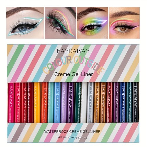 Kit de Delineador e Sombra 20 Cores Peroladas