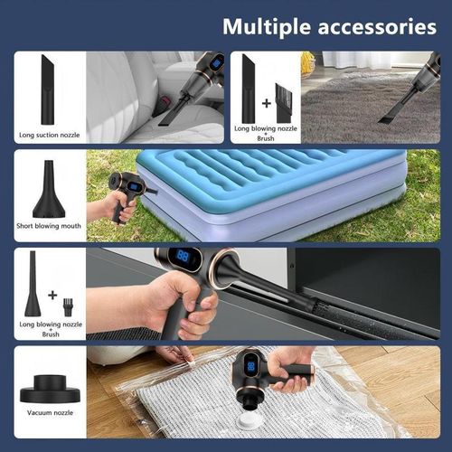 2-in-1 Cordless Vacuum Cleaner | Powerful Rechargeable Handheld Cleaner for Home & Car