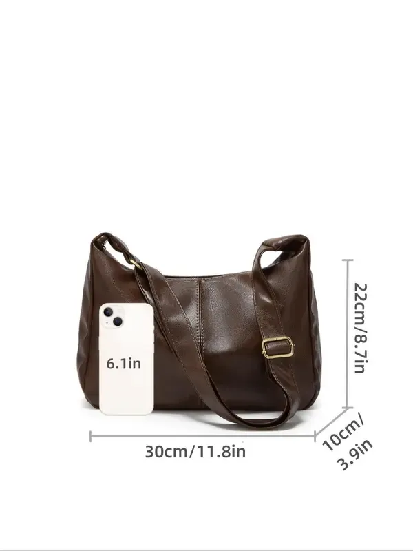 Fashion Solid Color Tote Crossbody – Versatile Large Capacity Bag for Women