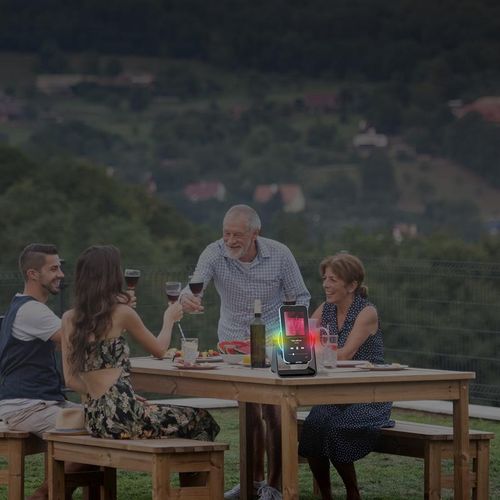 4-in-1 Bluetooth Speaker with LED & 360° Stand | Portable Wireless Sound for Home & Travel