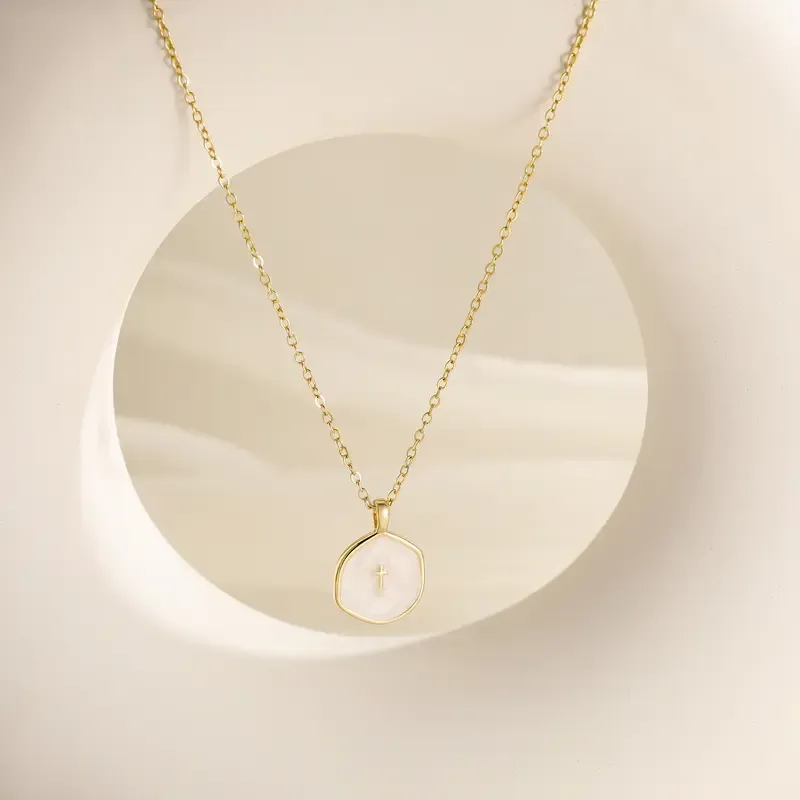 Tewiky Elegant Cross Necklace for Women – Dainty Zircon Pendant, Simple & Hypoallergenic Party Jewelry, Perfect Gift