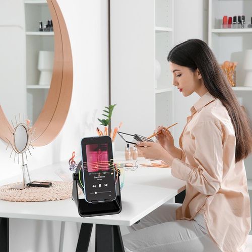 4-in-1 Bluetooth Speaker with LED & 360° Stand | Portable Wireless Sound for Home & Travel