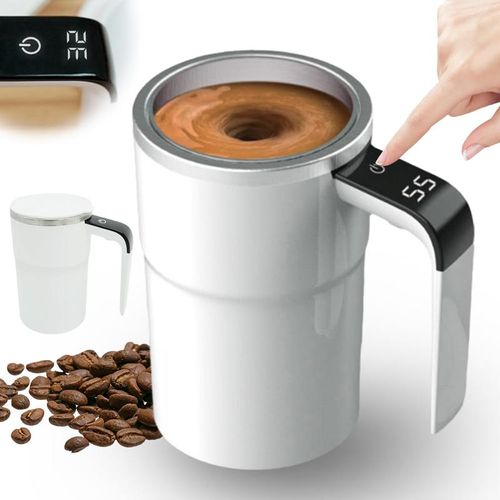 Smart Self-Stirring Mug – Rechargeable Magnetic Coffee Mixer with Digital Display