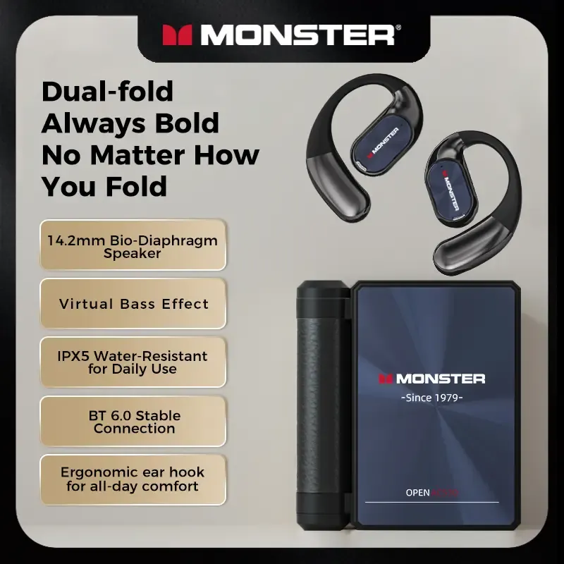 Monster Luxury Bluetooth Earbuds – 145H Ultra-Long Playtime, Waterproof, Perfect Gift