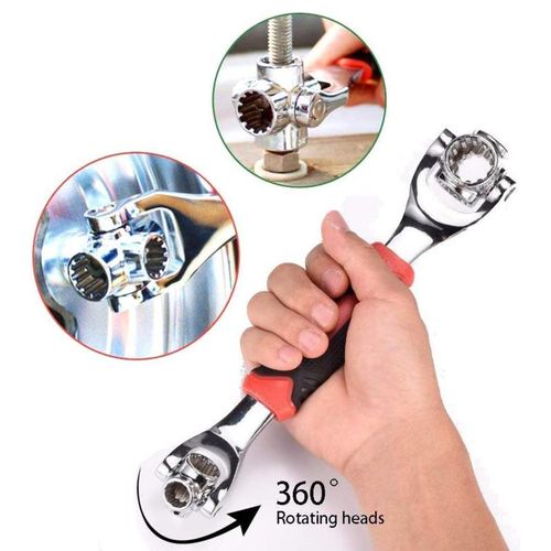 52-in-1 Universal Rotating Wrench – Heavy-Duty Multifunction Spanner for Home & Car Repair