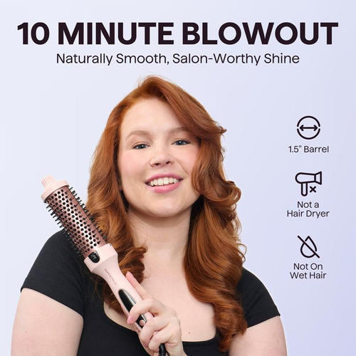 Wavytalk Ionic Thermal Brush 1.5 Inch with LED Display 300℉-420℉ Universal Voltage