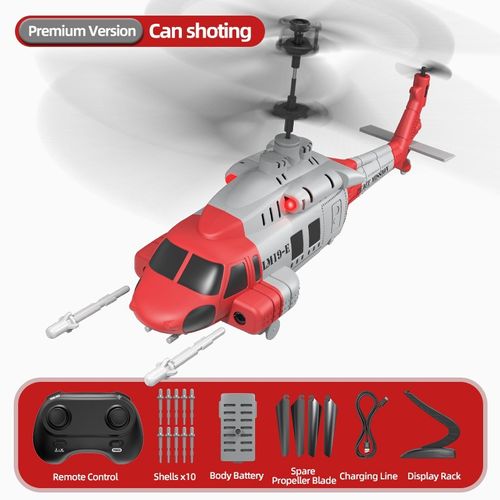 Black Hawk Missile-Firing 3.5CH Helicopter, Altitude Hold, 3-Speed High Low Gear Kids RC Toy