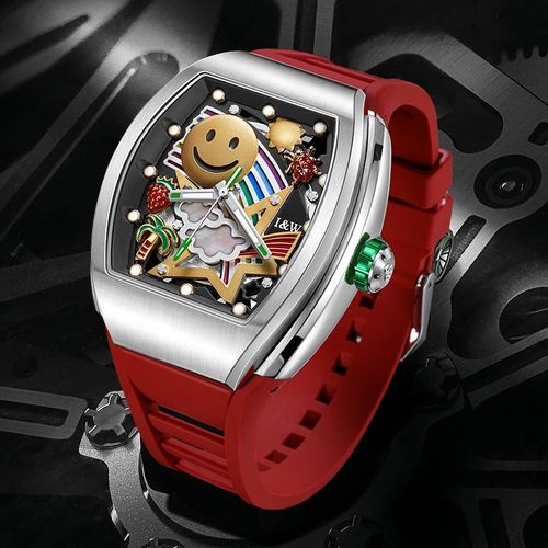 （S)I&W757Stainless Steel Watch with Miyota 8215AAA Movement - 43mm Dial, Rubber Strap, Mineral Glass, Pin Buckle Men's Wristwatch