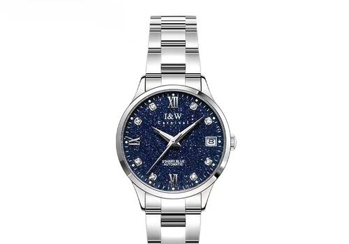 T-658I&W, Swiss brand. Automatic mechanical couple watches with imported movements, starry luminous. Imported Movement658 Men's Steel Strap Starry Blue.