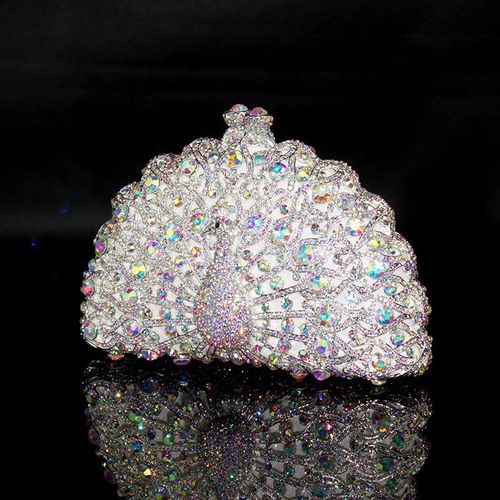 Angel Horse G146 Light Luxury Evening Clutch Bag Swarovski Crystals Hollow Out Inlaid Alloy Handmade Custom Lambskin Lining Handheld for Annual Dinner High-End Party