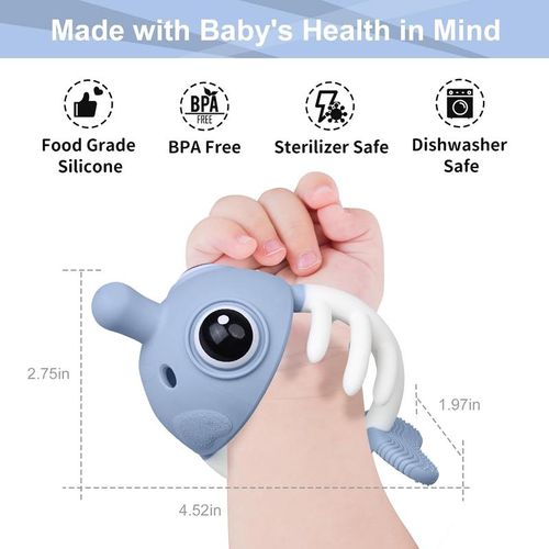 3-in-one Clownfish Soothing & Pop Fidget Baby Sensory Teether Toy Baby Mouth Toy